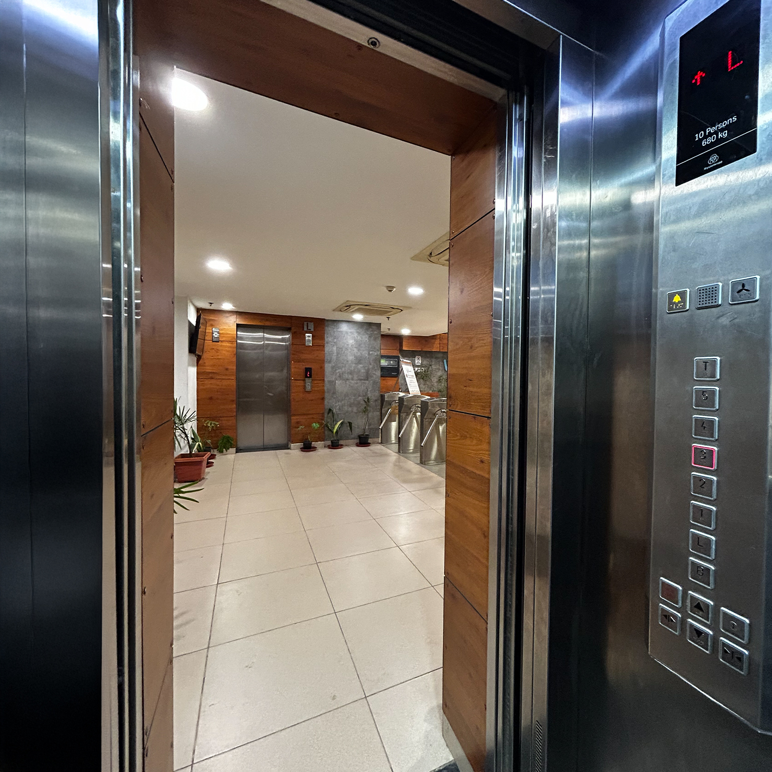 Elevator facility available at Worknomic coworking space